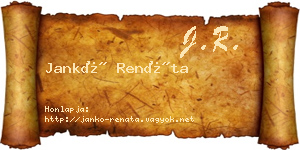Jankó Renáta névjegykártya